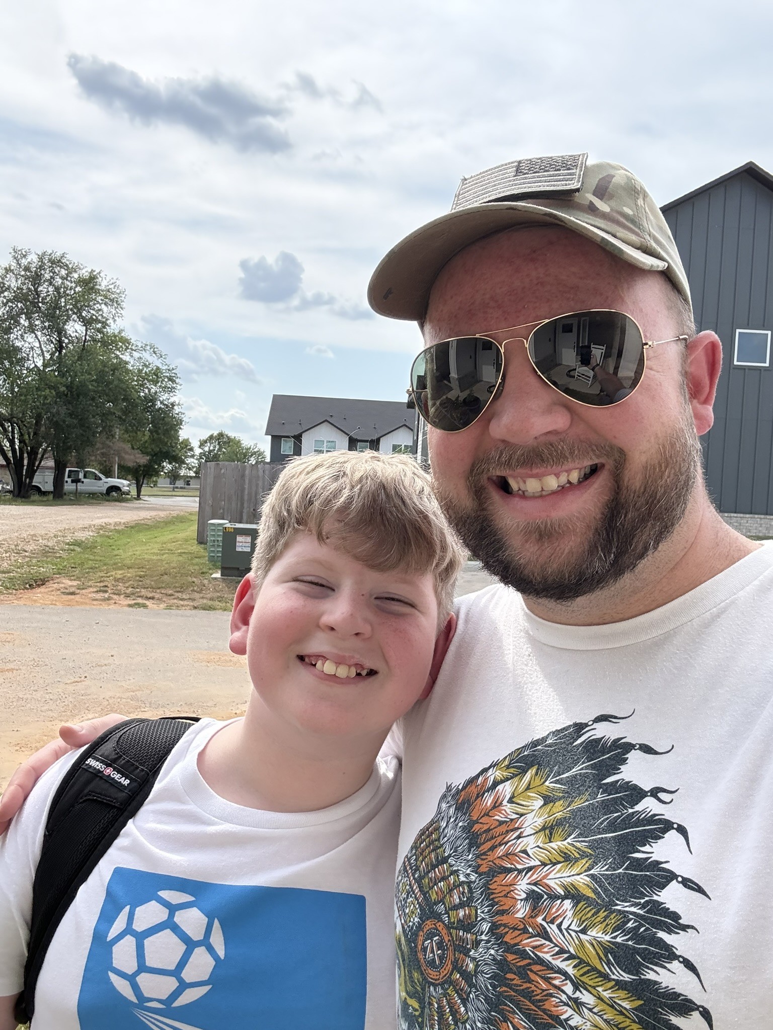 Silas on the left with his dad, Spencer