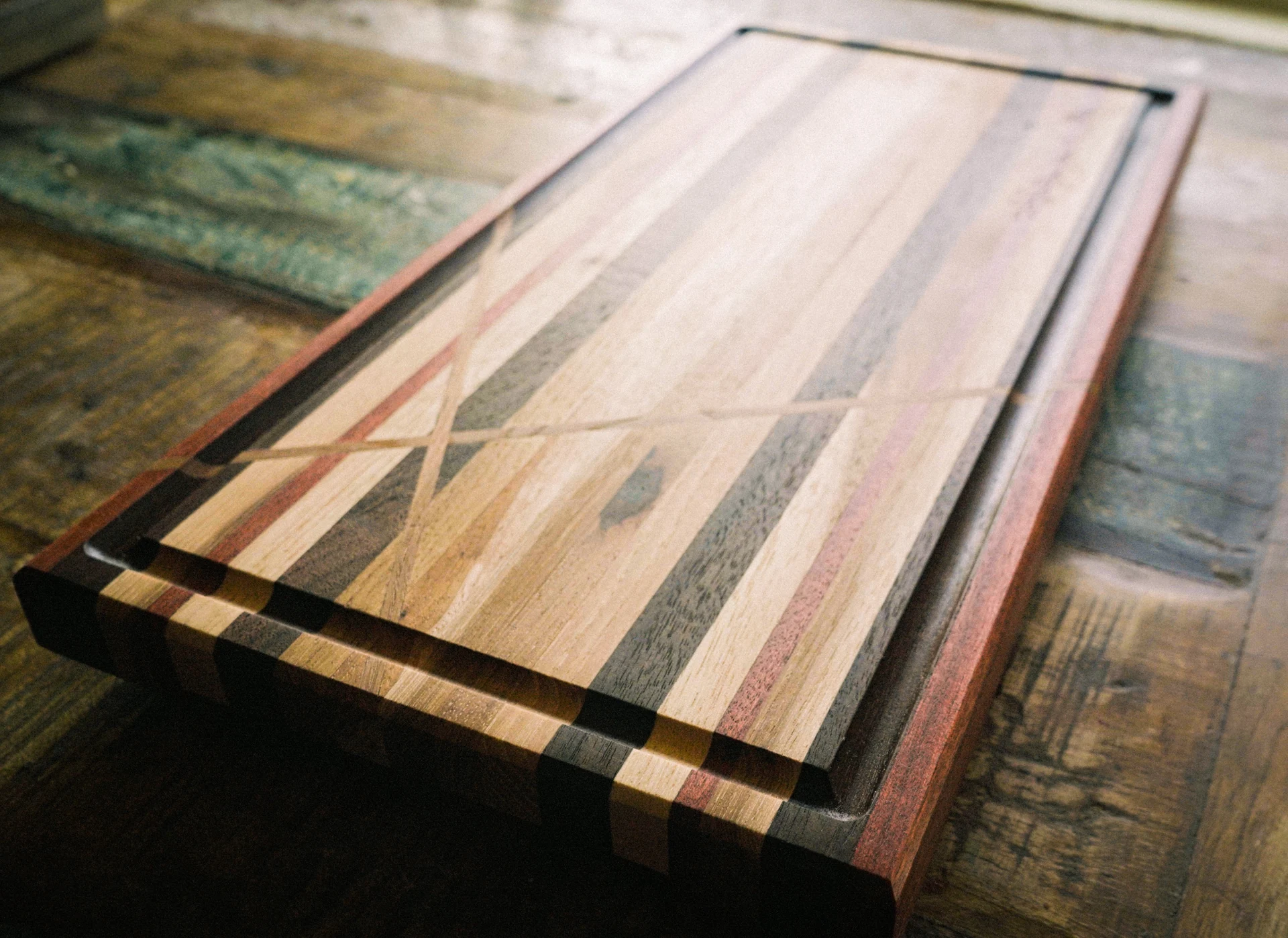 A patterned wooden cutting board from E&L Timberworks